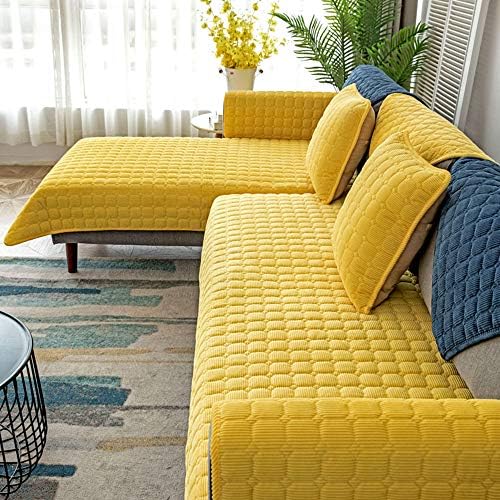 MAT ULTRASONIC SUPER SOFT SOFA COVERS YELLOW