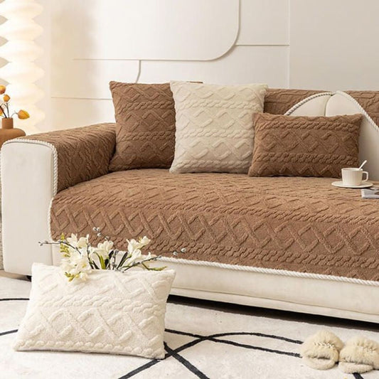 Couch Cover Sofa Covers, Anti Slip Sofa Slipcover (Dark Brown)