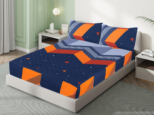 Mat Printed Quilted Ultrasonic 100% Waterproof Mattress Cover For Double Bed Fitted Mattress Protector Anti Sleep Bed Sheet With Pillow Cover ( sky view  )